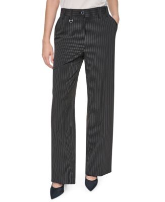 DKNY Women's Every Day Stretch Pleated Wide-Leg Trousers - Macy's