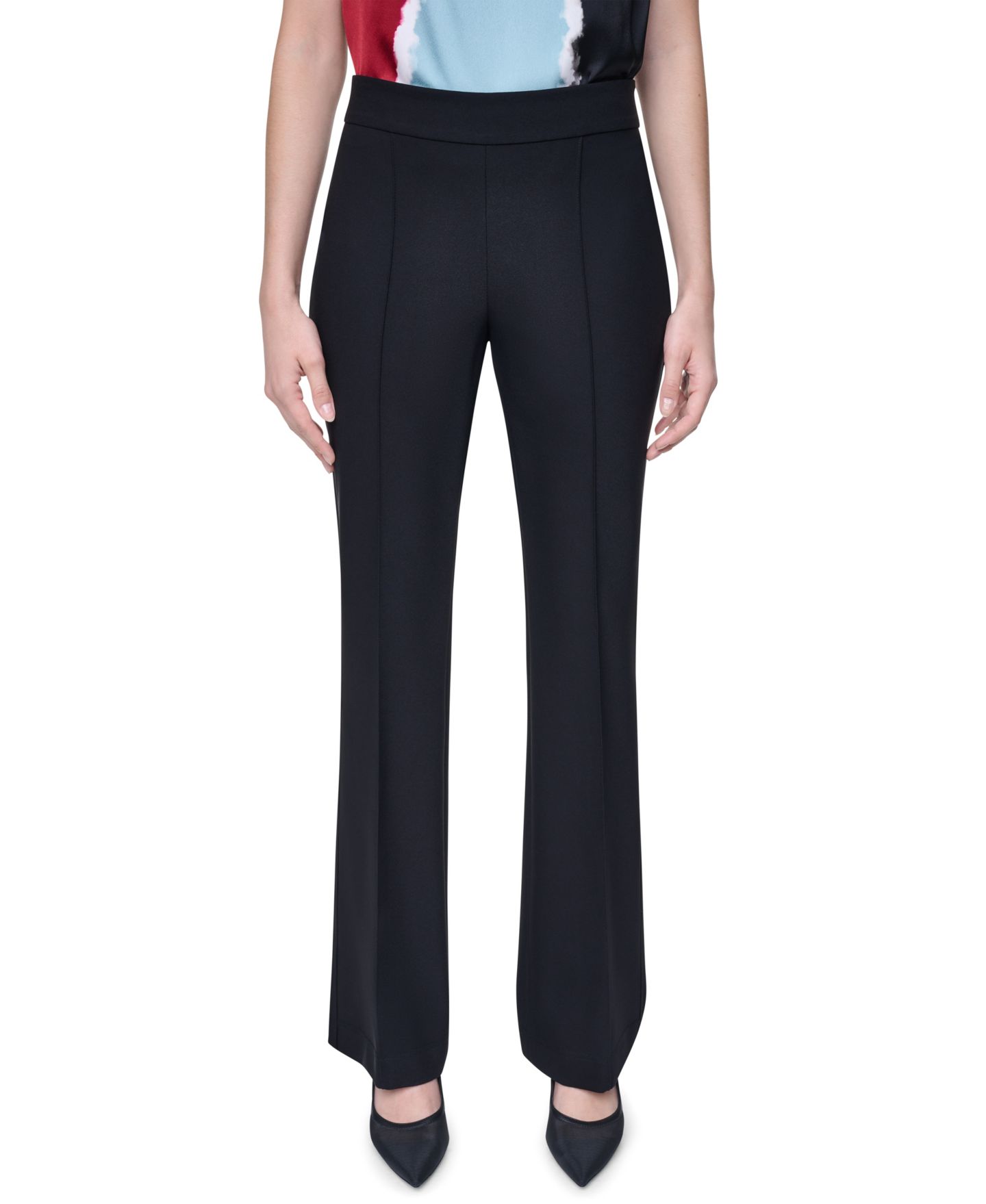 Женские брюки DKNY Tech Sport Pull-On Pants, Regular & Petite, цвет: Чёрный — фото 1