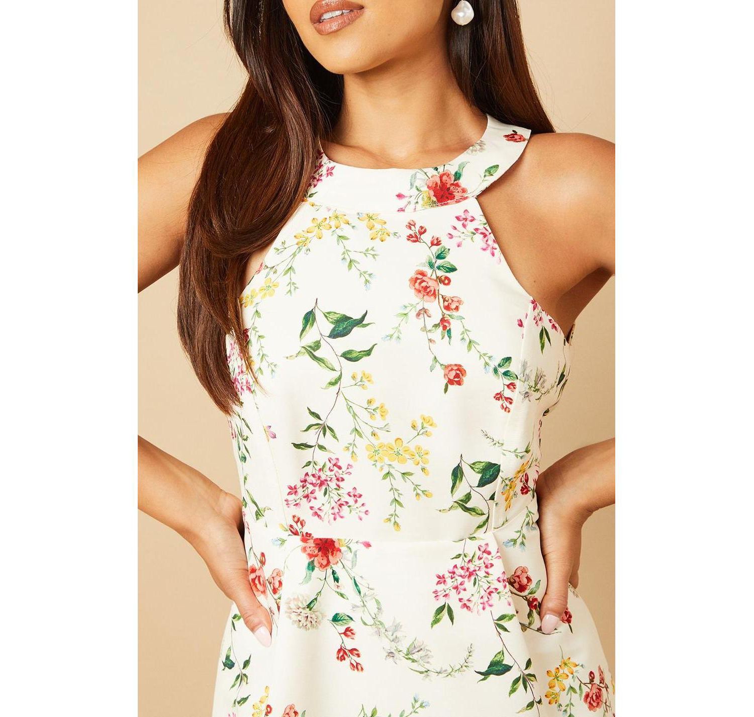 Women's Ottoman Twill Halter Midi Dress