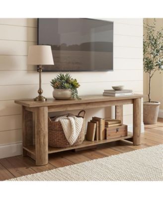 Stand for 65 Inch TV, Farmhouse Entertainment Center with 2-Tier Storage Space