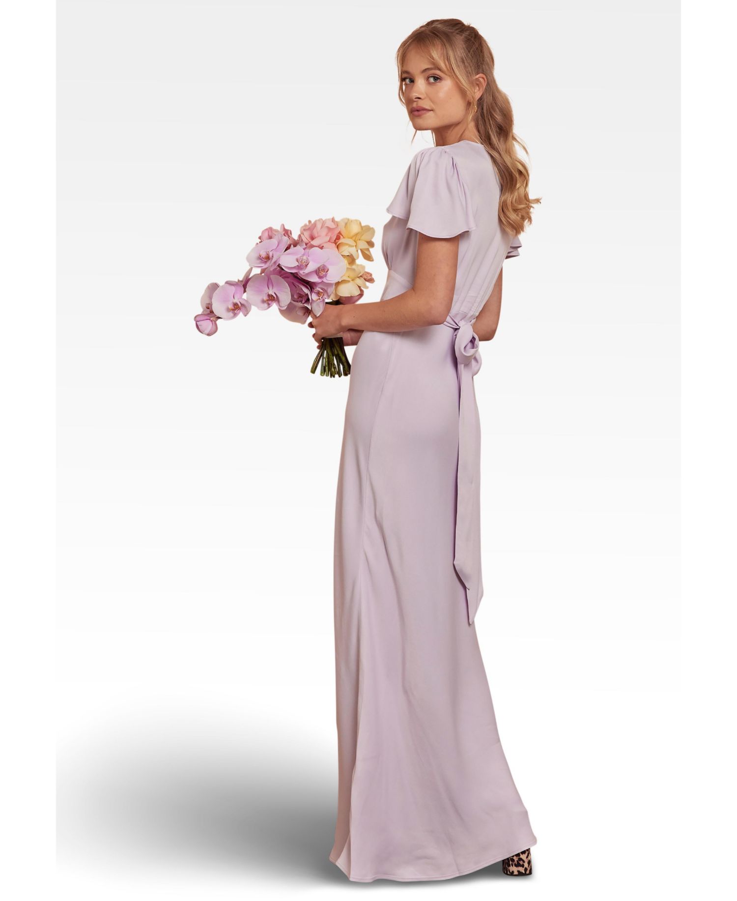 Women's Chelsea Satin V-Neck Bridesmaid Dress