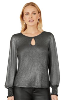 Women's Metallic Bow Back Top