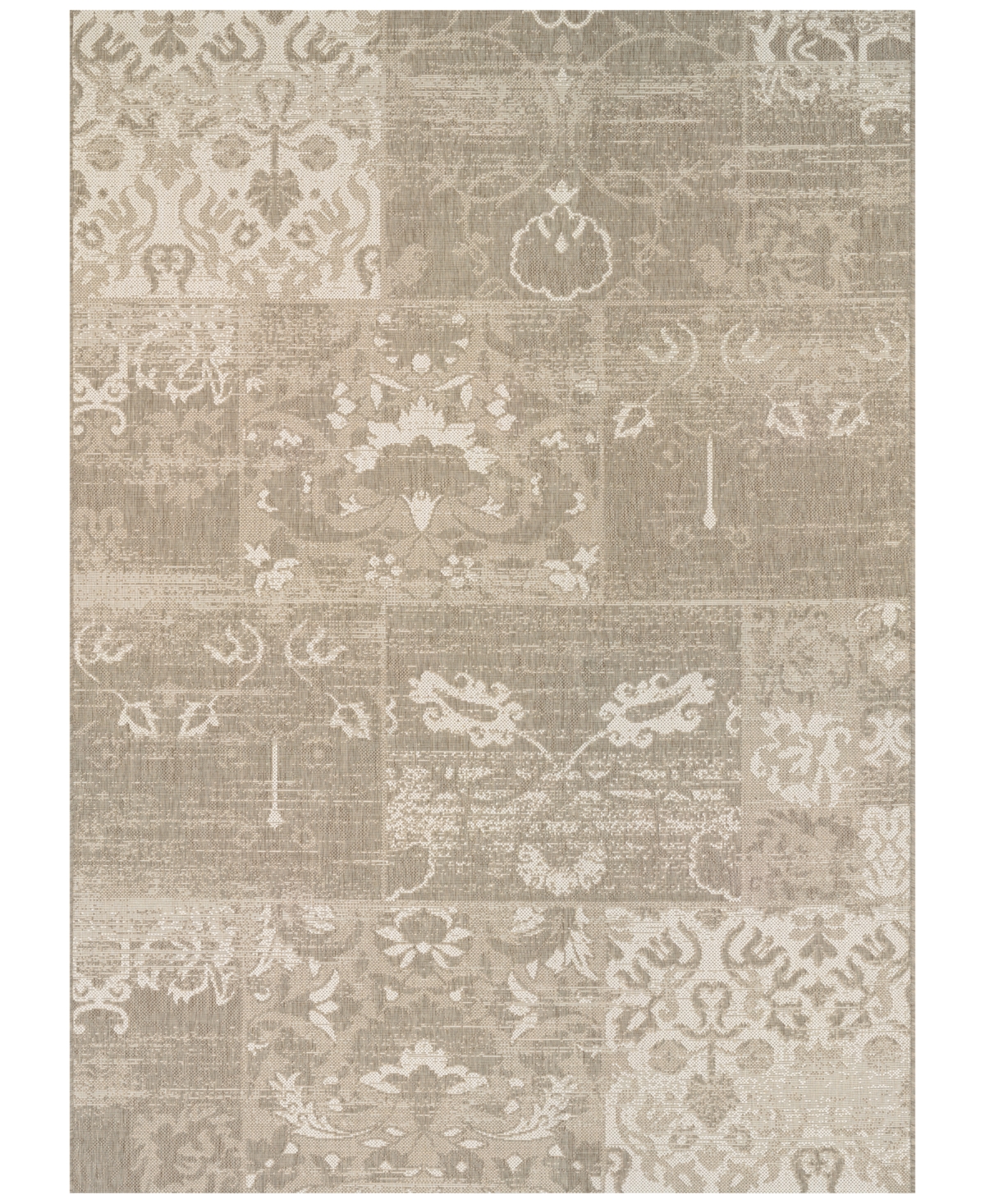 Couristan Afuera Country Cottage 3'11" X 5'7" Indoor/outdoor Area Rug In Beige-ivory