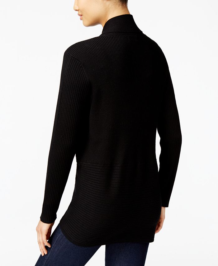 JM Collection - Ribbed Open-Front Cardigan
