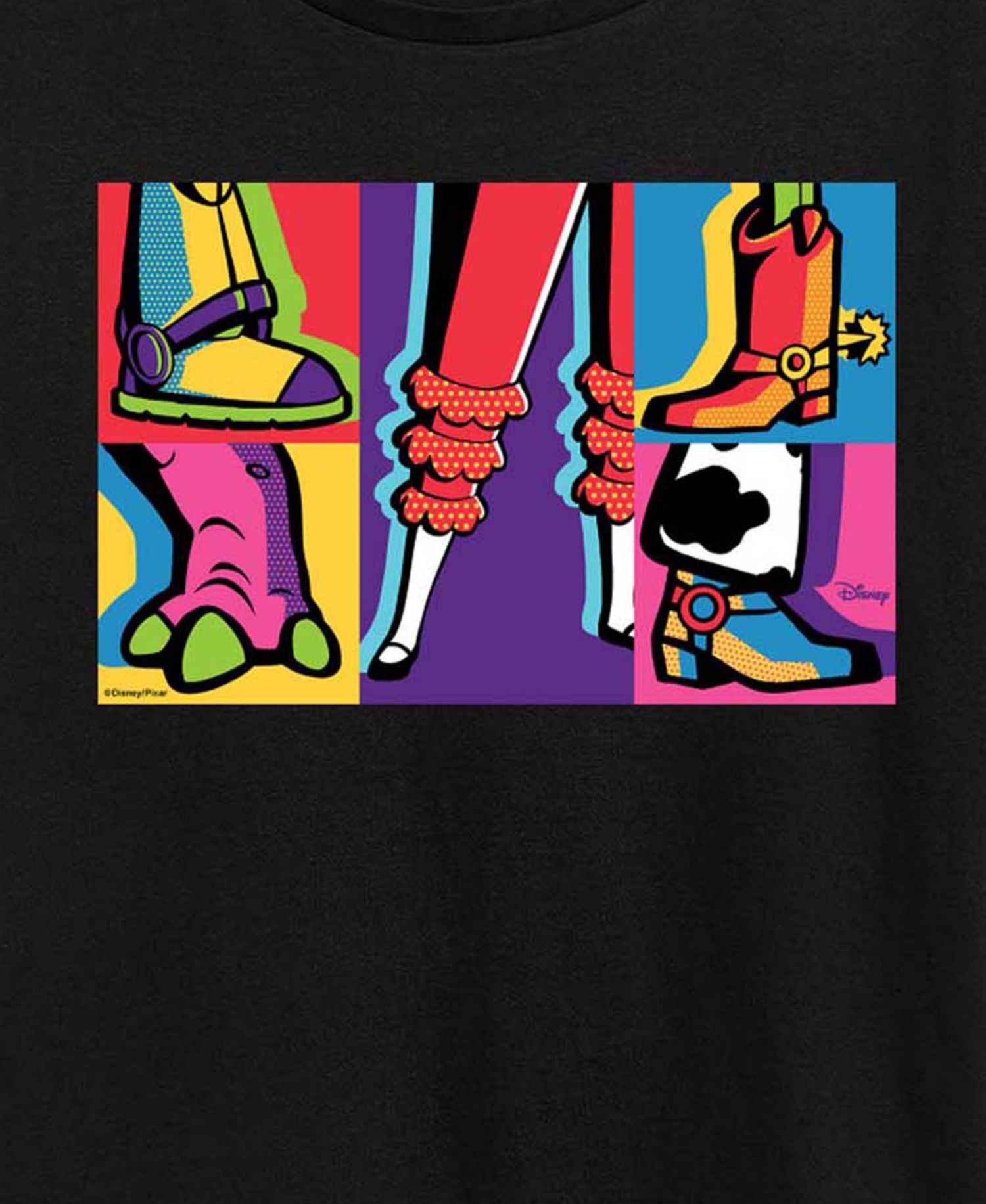 Plus Size Toy Story Woody and Friends Shoes Feet Grid Short-Sleeve Graphic T-Shirt