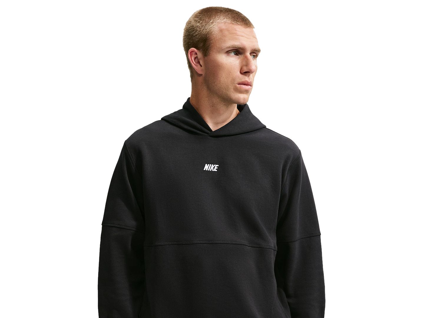 Мужское худи Nike Sportswear Club Varsity, цвет: Чёрный / Белый — фото 3