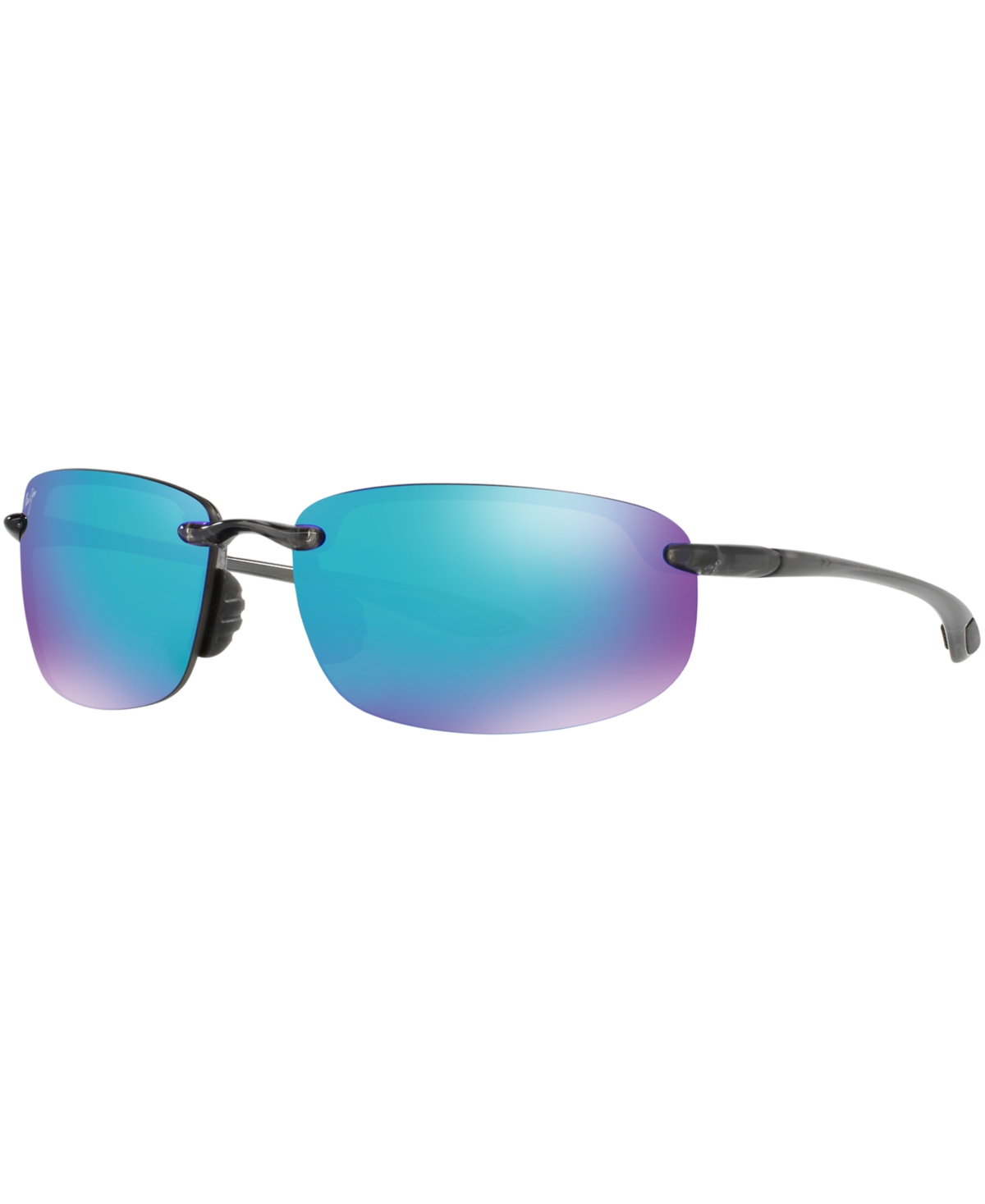 Shop Maui Jim Polarized Hookipa Sunglasses, 407 Blue Hawaii Collection In Grey Shiny,blue Mirror Polar