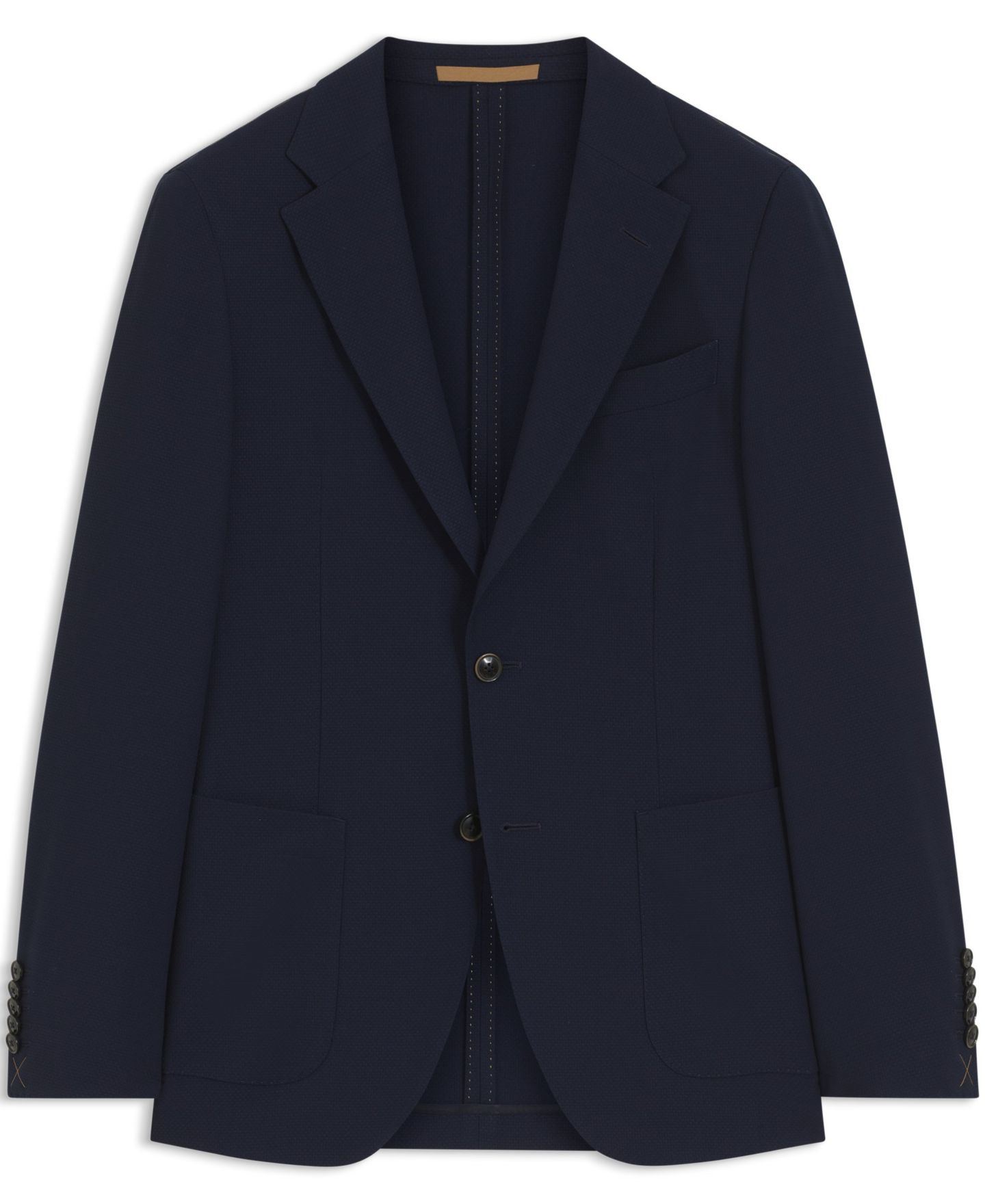Мужской пиджак Hugo Boss Virgin Wool-Silk Slim-Fit Blazer, цвет: Тёмный синий — фото 2