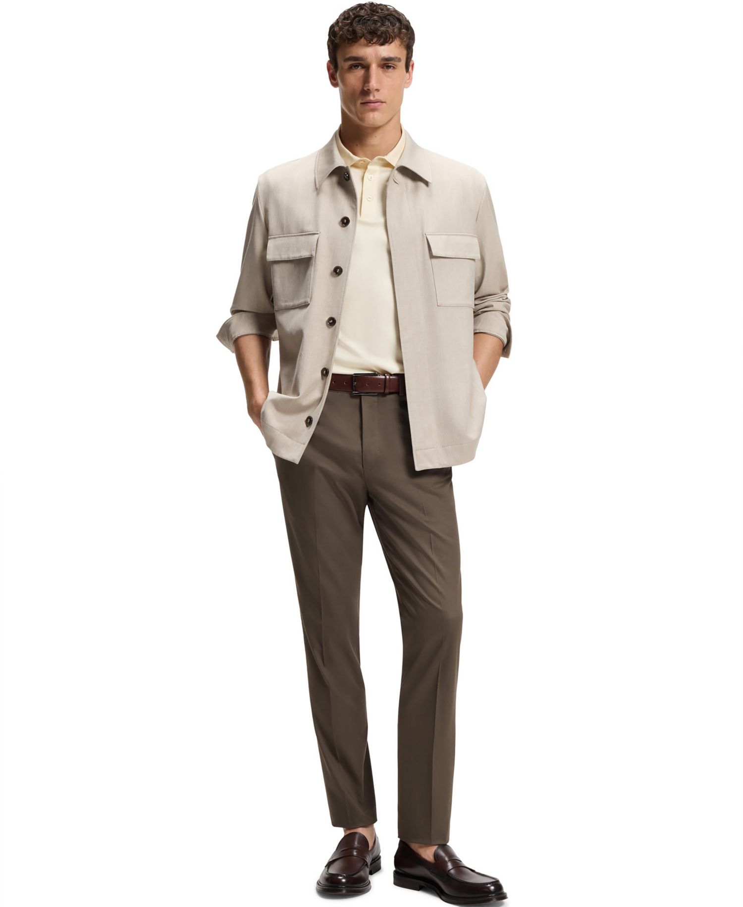 Men's Stretch Cotton-Silk Slim-Fit Pants