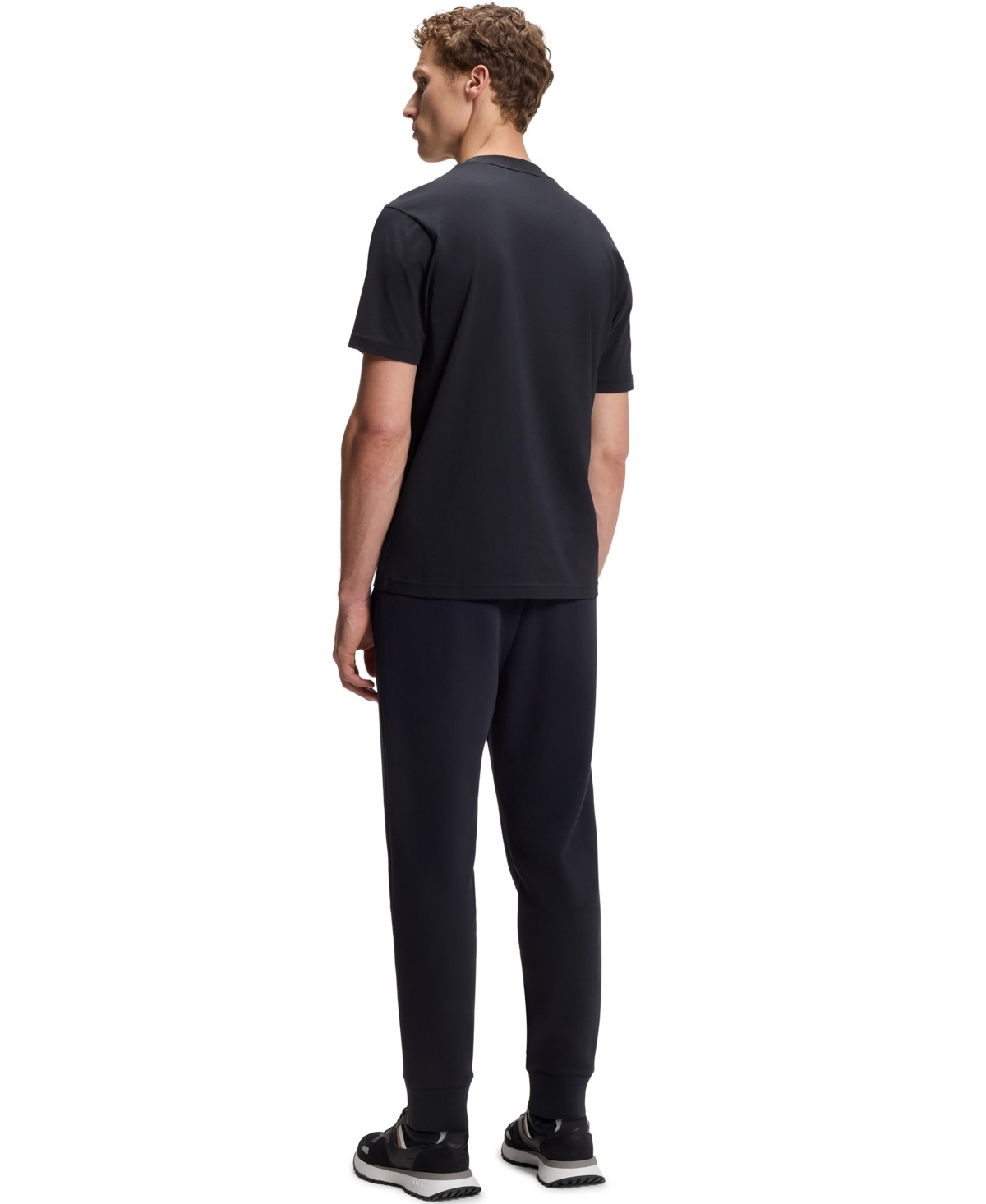Boss by Hugo Men's Stretch-Cotton Regular-Fit Jacquard Tape T-Shirt