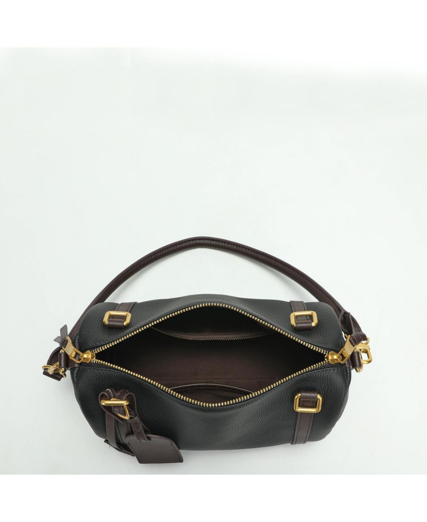 Женская сумка SUSU Elara Pebbled Leather Satchel Boston Dome Bag Top Handle Shoulder Crossbody Handbag, цвет: Чёрный — фото 5