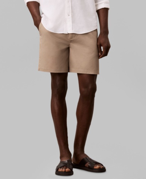 Мужские Calvin Klein Men's Straight-Fit Linen Shorts