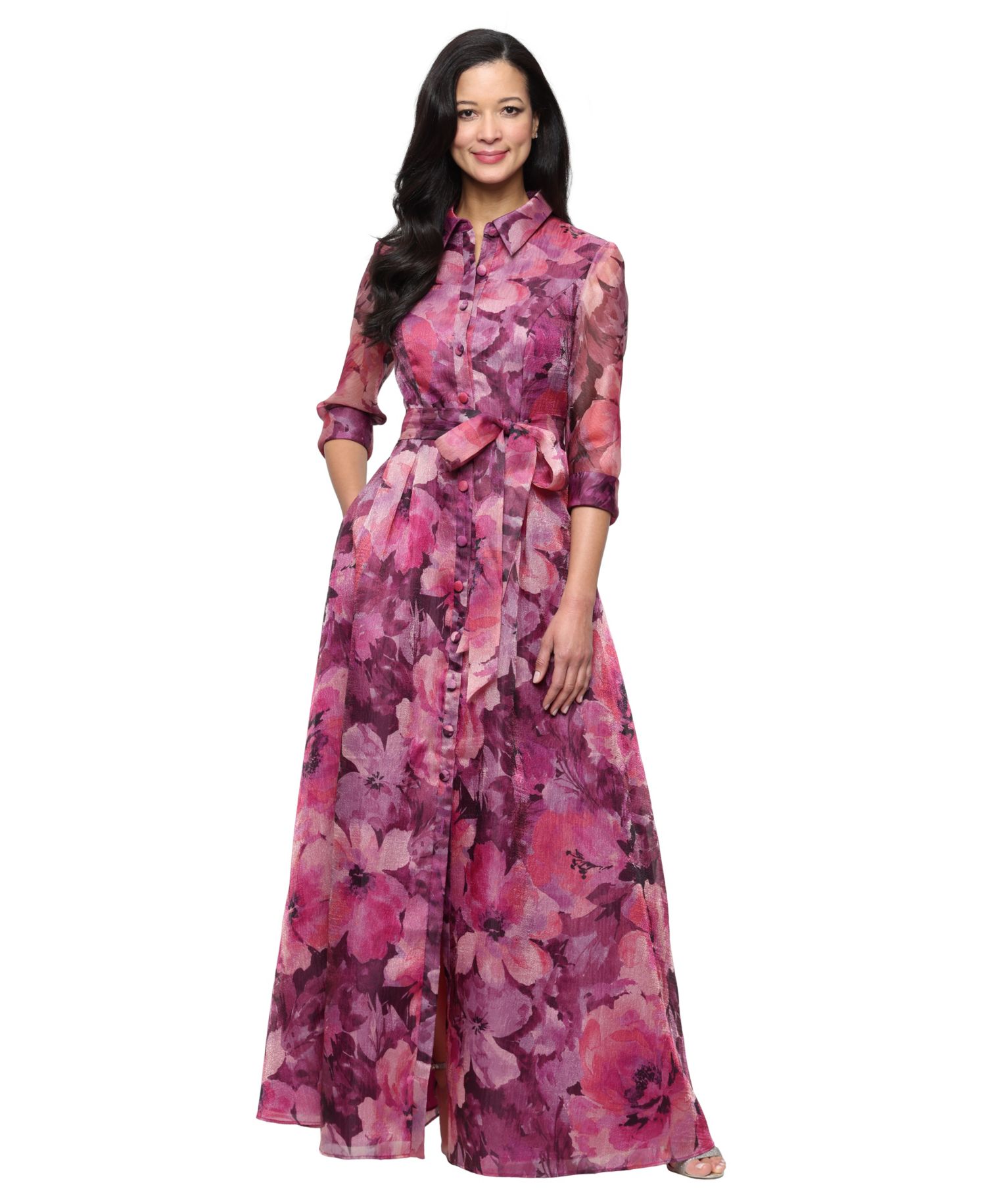 Women's Printed Organza Ballgown