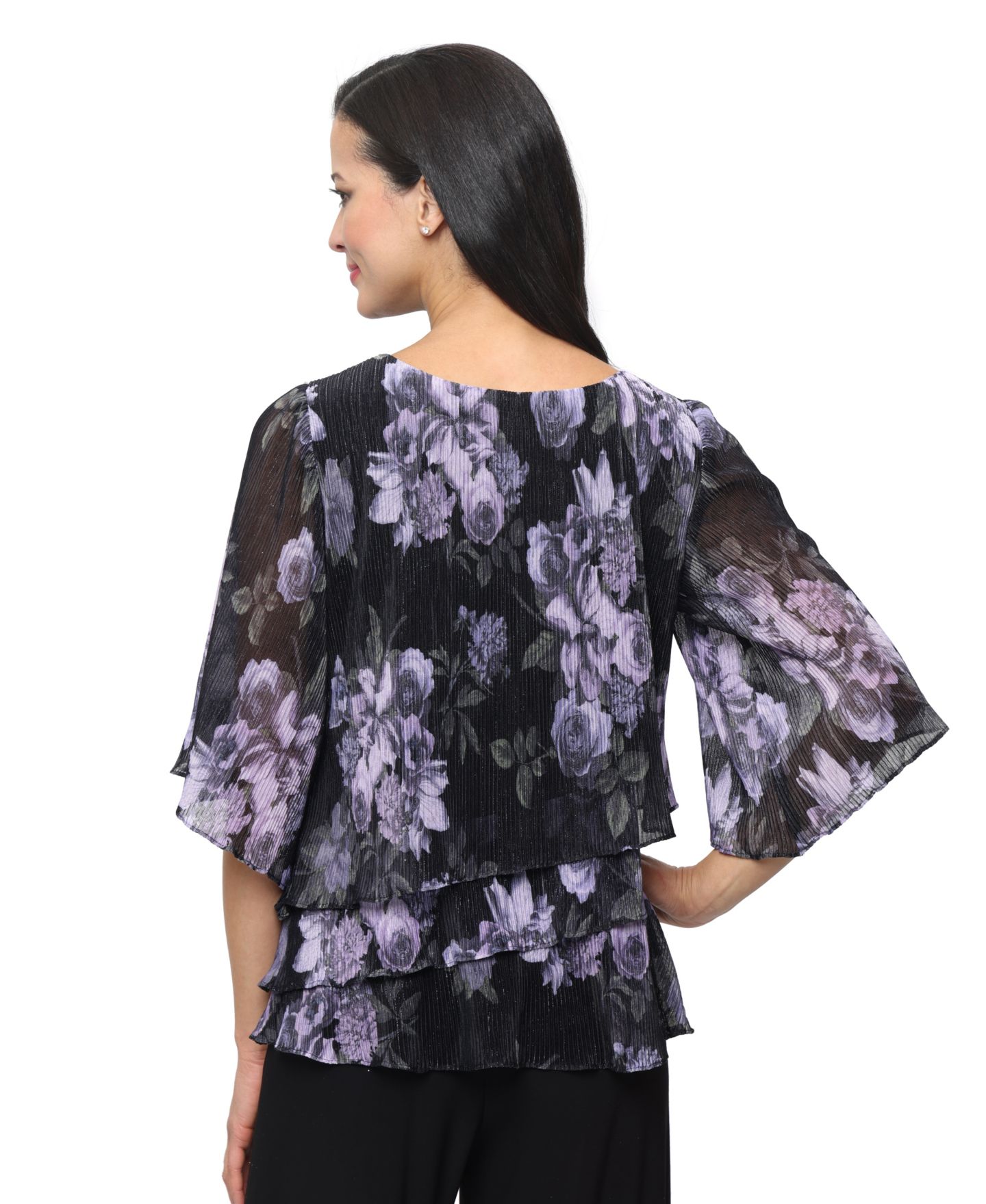 Женский топ Alex Evenings Printed Top, цвет: Фиолетовый — фото 2
