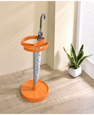 Contemporary Metal Umbrella Stand with Dual Compartments Circular Modern Design