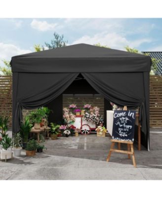 Outdoor Pop Up Tent Canopy with 4 Sidewalls SandBag and Carry Bag for Camping, Backyard Parties