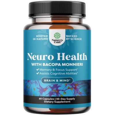 Natures Craft Nootropic Brain Supplement Memory and Focus Support Bacopa and B Vitamins 60 Count 40$