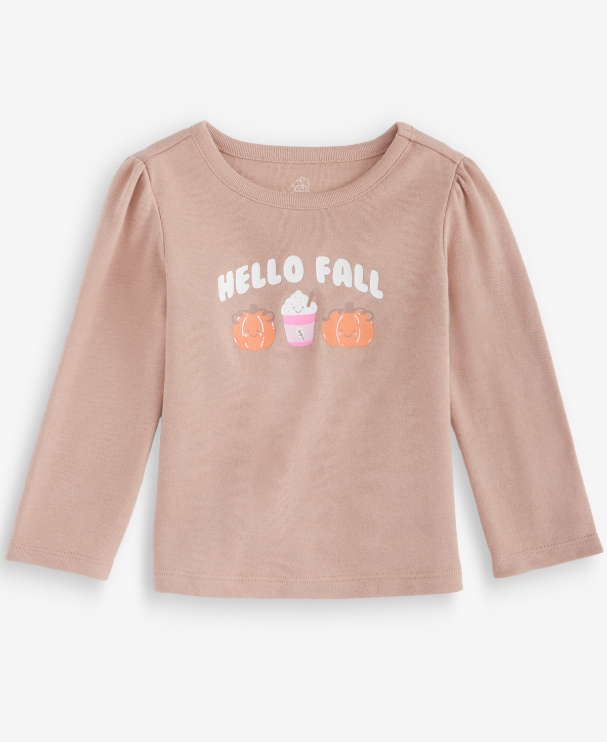 First Impressions Toddler Girls' 2T-4T Mix & Match Long-Sleeve Hello Fall T-Shirt, Macy's Exclusive - Toffee Candy