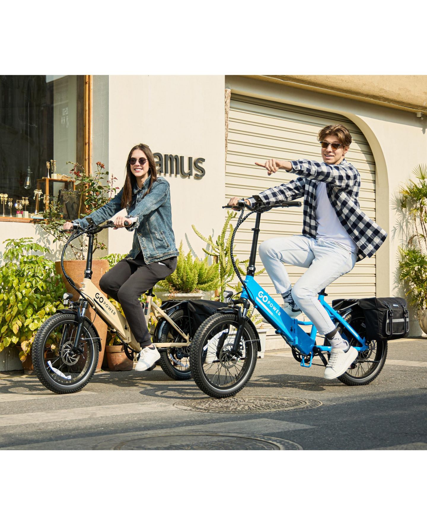 GoPowerBike GoPlus Folding Electric Bike 20" Fat Tire eBike 500W Motor, 20mph Top Speed 45+ Mile Range Removable Battery Class 1 and 2, цвет: Синий — фото 7