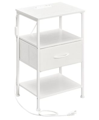 Smart Bedside Table with Charging Station and App LED Lights