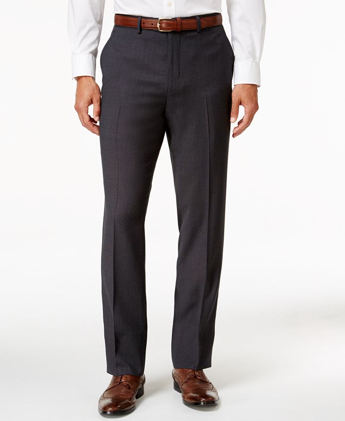 Perry Ellis Portfolio Charcoal Textured Pindot Slim-Fit Suit - Macy's