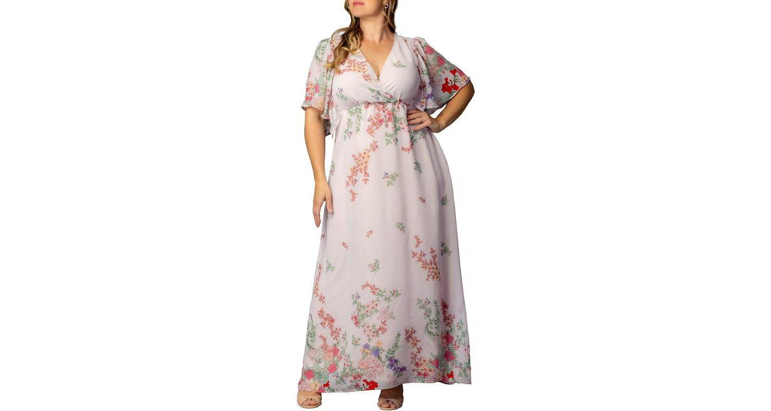 Plus Size Catalina Border Print Gown