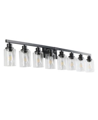 51 Inch 8 Light Vanity Light with Clear Glass Shades Modern Iron Metal Bathroom Wall Fixture for Mirror Bathroom Dressing Table No Bulbs