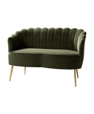 Hendrix Contemporary 50.2" Velvet Loveseat Sofa with Metal Legs