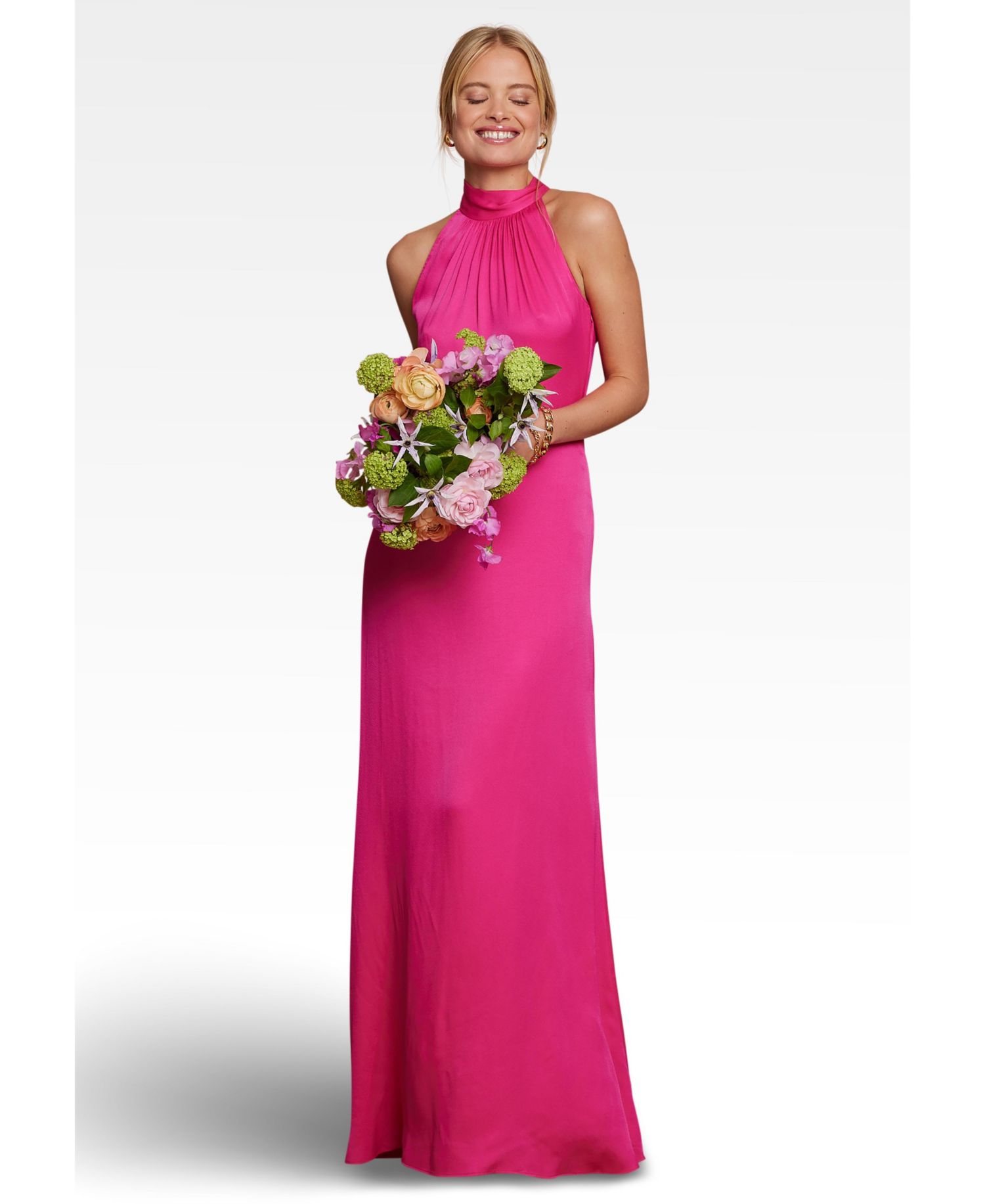 Women's Tilly Satin High Neck Bridesmaid Dress