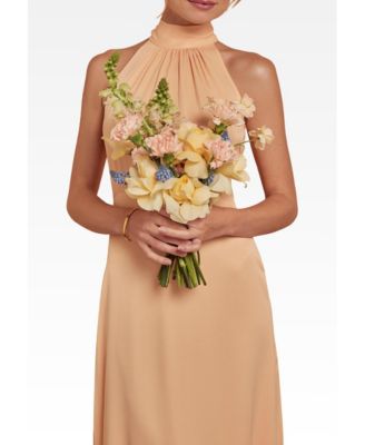 open lace back dress Macy Dress Satin Rust