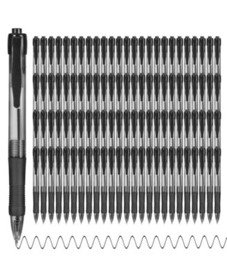 Retractable Ballpoint Pens Soft Grip Ink 100 Pack