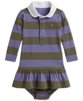 Baby Girls' Striped Rugby Dress and Bloomer, 2-Piece Set
