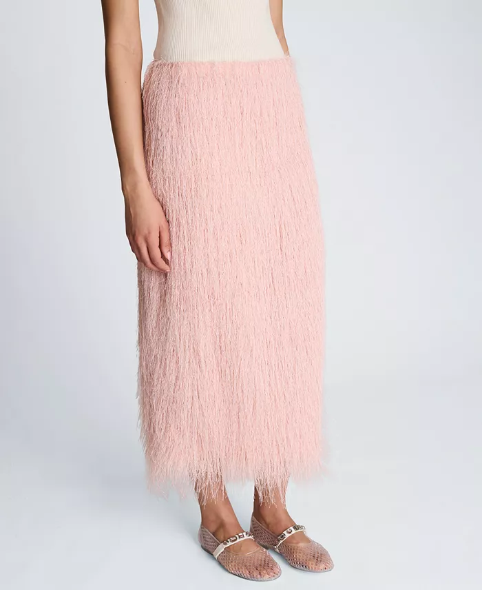 Women's Fringed Knit Pull-On Midi Skirt - thumbnail 3