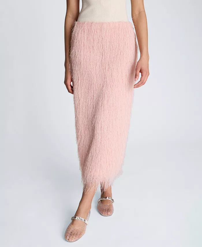 Women's Fringed Knit Pull-On Midi Skirt - thumbnail 10