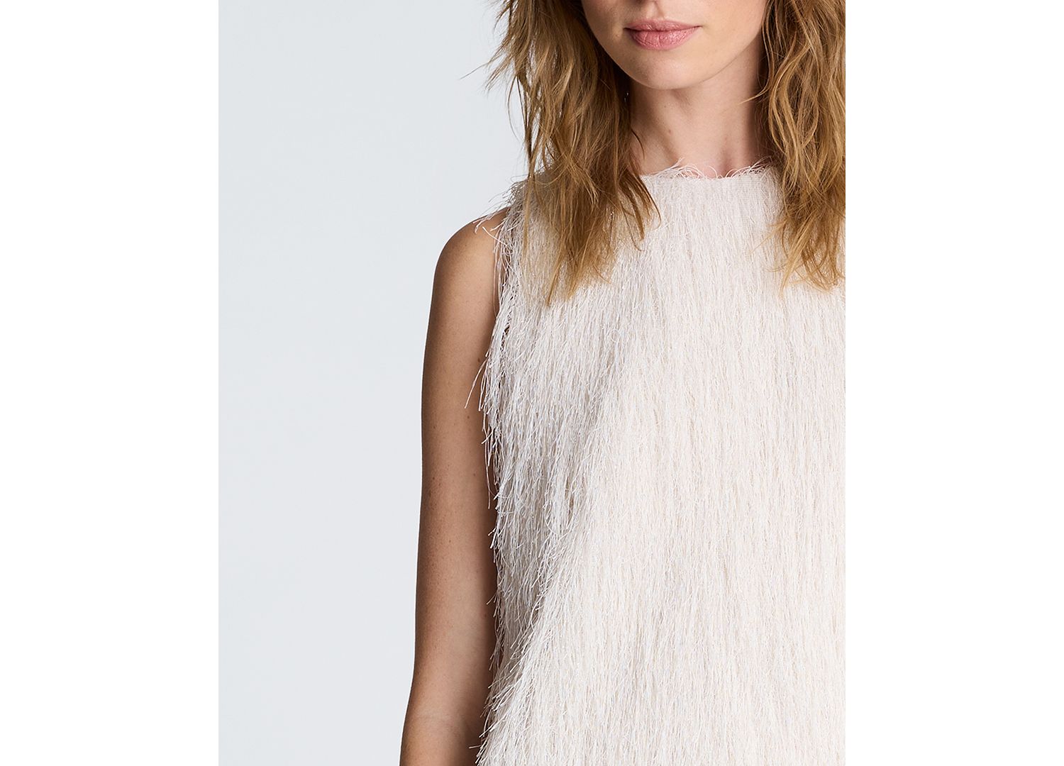 Women's Sleeveless Fringed Knit Mini Dress