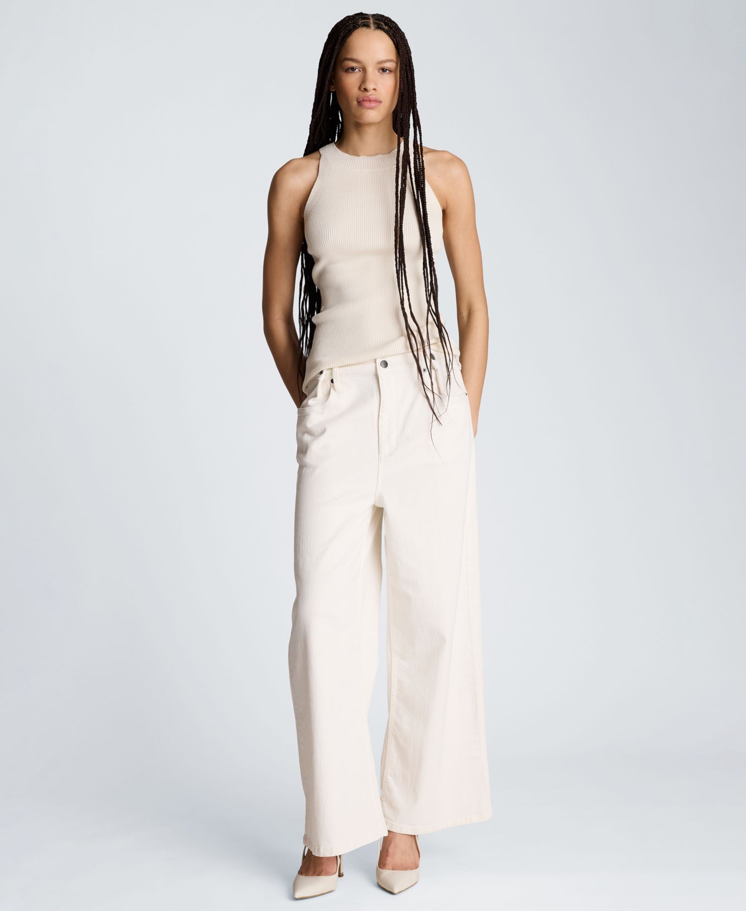 Women's High Rise Wide Leg Denim Pants