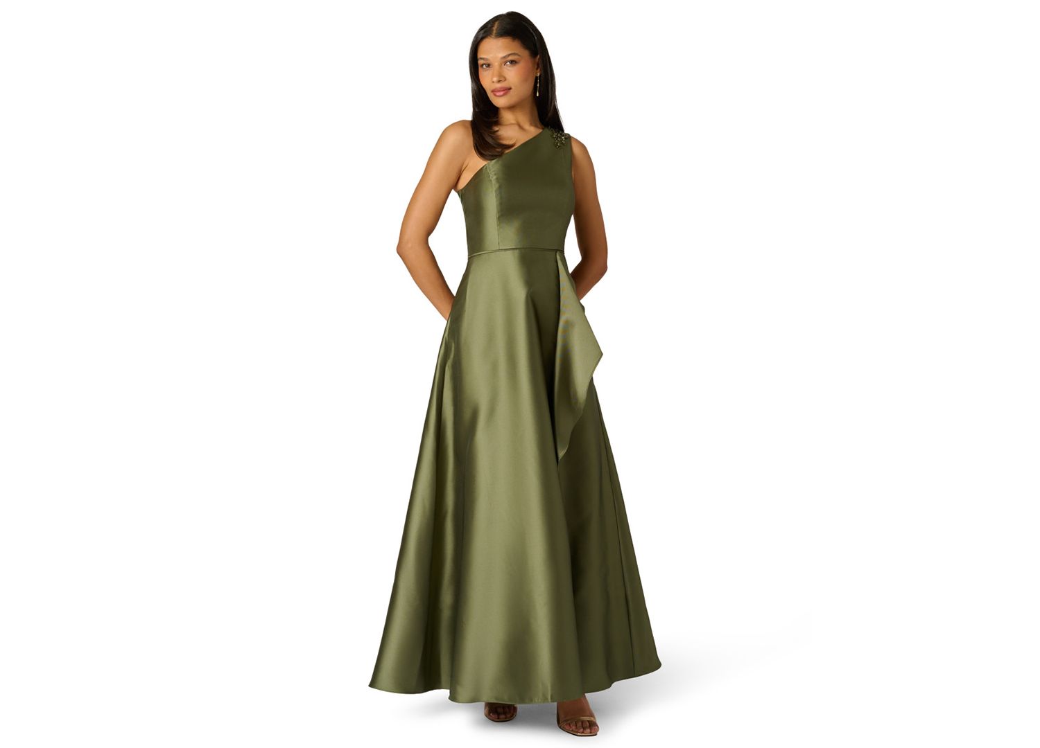 Women's Embellished One-Shoulder Gown