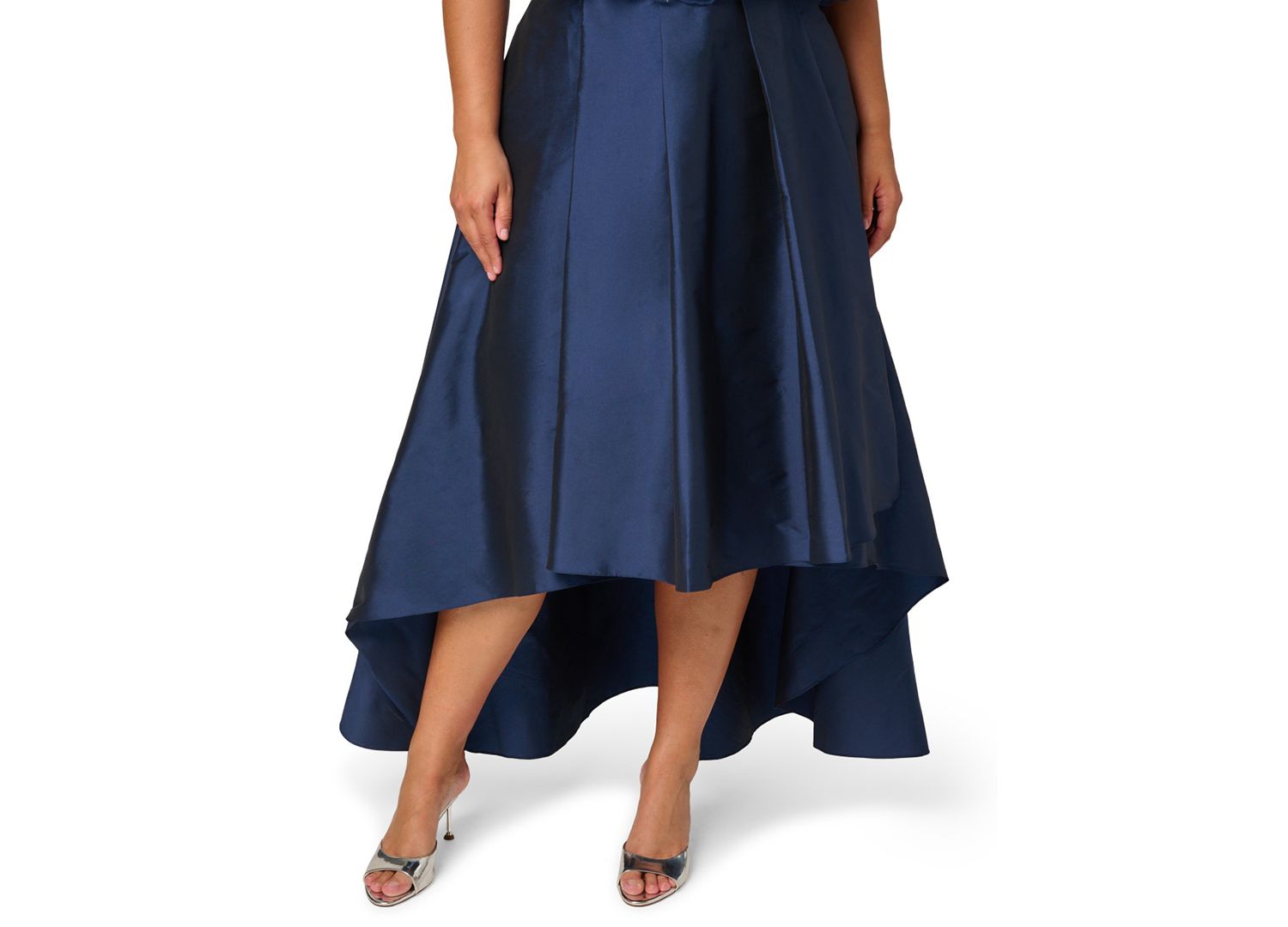 Plus Size Cape Detail Asymmetrical Ball Gown