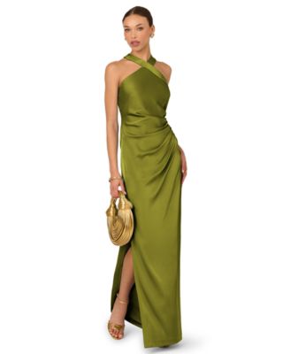 green dresses at macy's Miss Circle Women's Ucille Sage Green Embroidered Chiffon Maxi Dress
