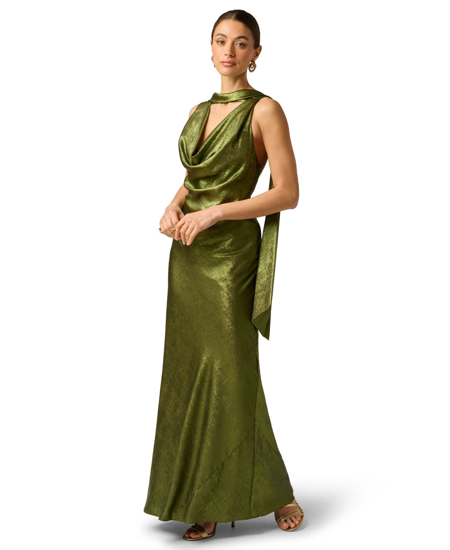 Women's Sleeveless Cowl Neck Gown