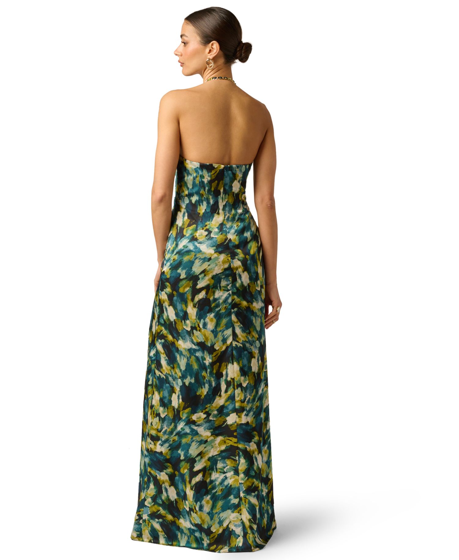 Women's Printed Halter Neck Maxi Dress