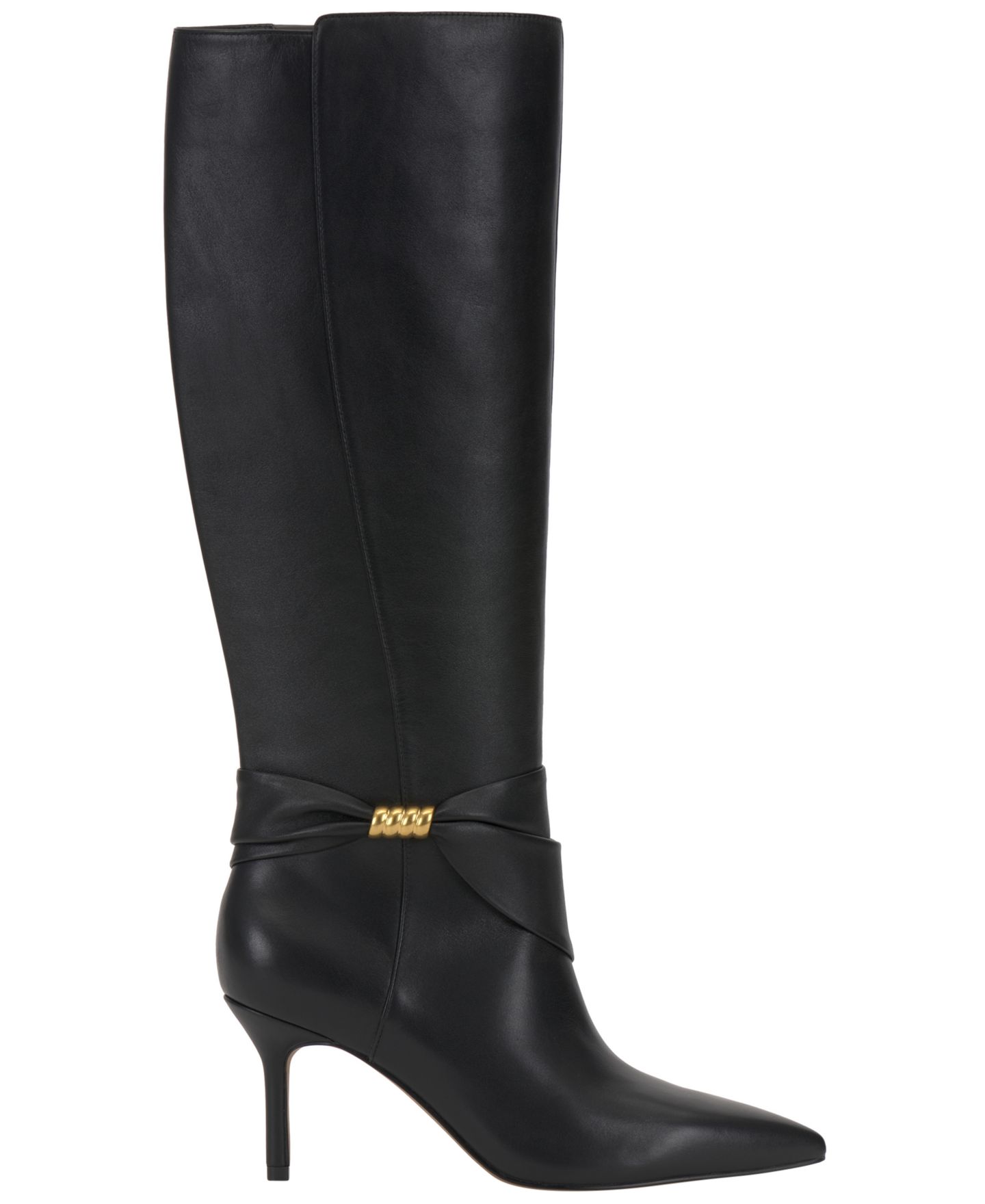 Женские ботинки Vince Camuto Meezo Wide Calf Stiletto Dress Boots, цвет: Чёрный кожаный — фото 2