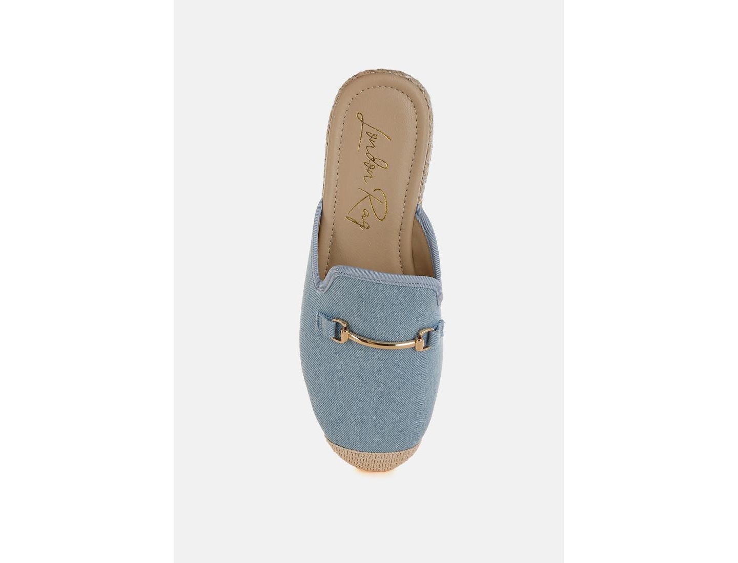 Женские сабо London Rag Midori Denim Slip-On Mules, цвет: Средний синий — фото 8