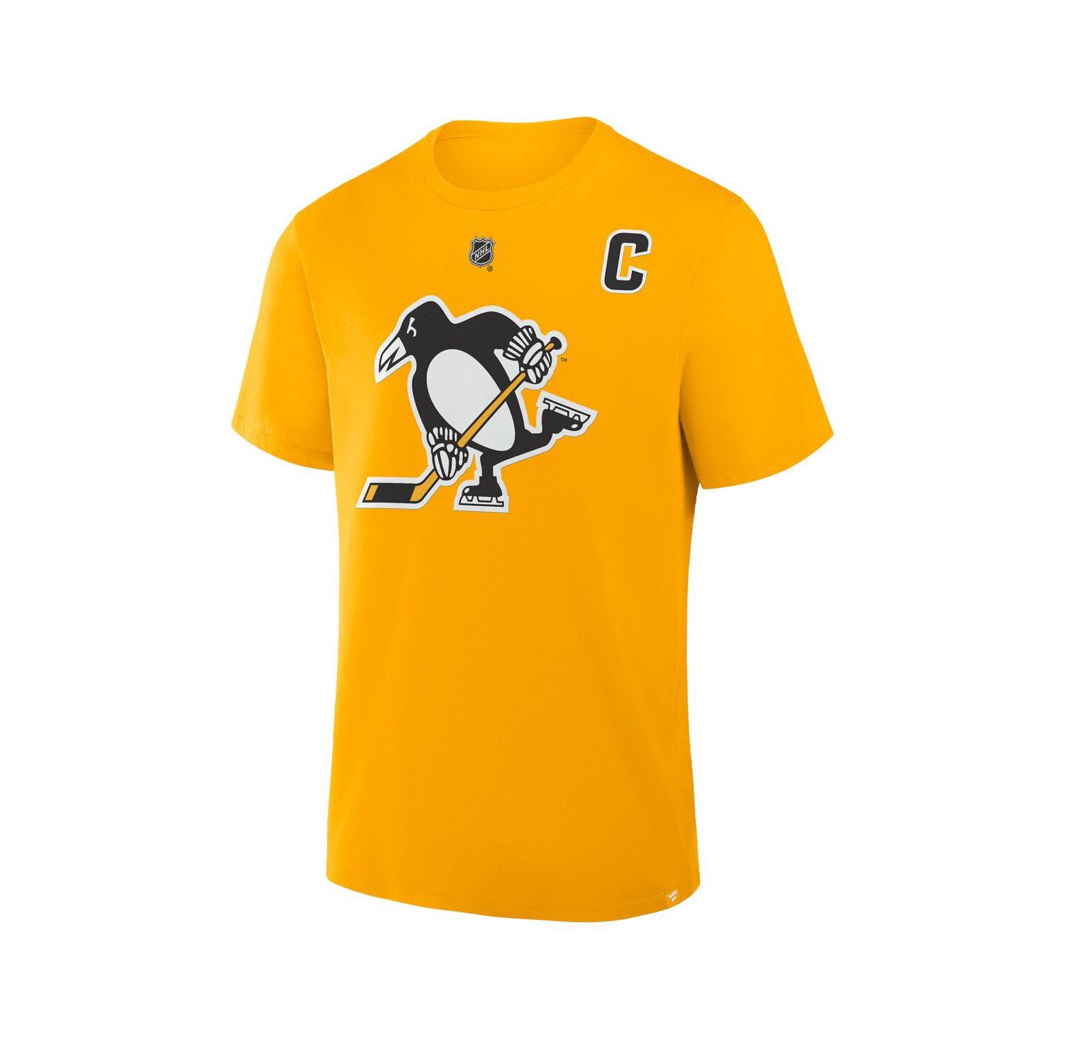 Men's Sidney Crosby Gold Pittsburgh Penguins Authentic Stack Name & Number T-Shirt