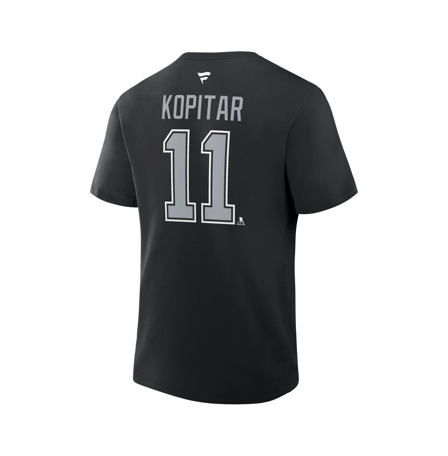 Мужская футболка Fanatics Anze Kopitar Black Los Angeles Kings Authentic Stack Name & Number — фото 2