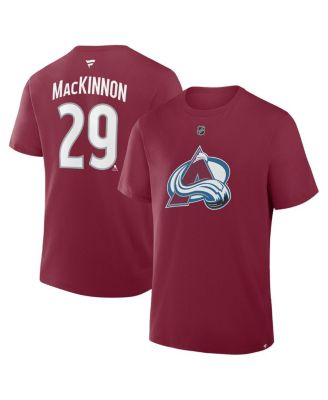 Men's Nathan MacKinnon Burgundy Colorado Avalanche Authentic Stack Name & Number T-Shirt