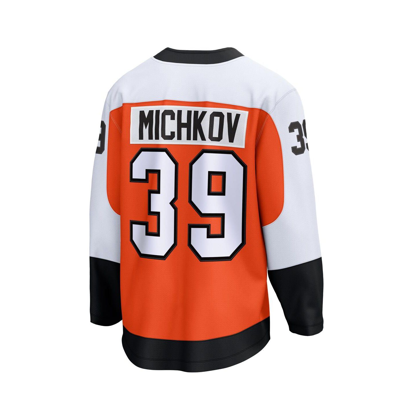 Мужской топ Fanatics Matvei Michkov Orange Philadelphia Flyers Home Premier Breakaway Player Jersey — фото 2