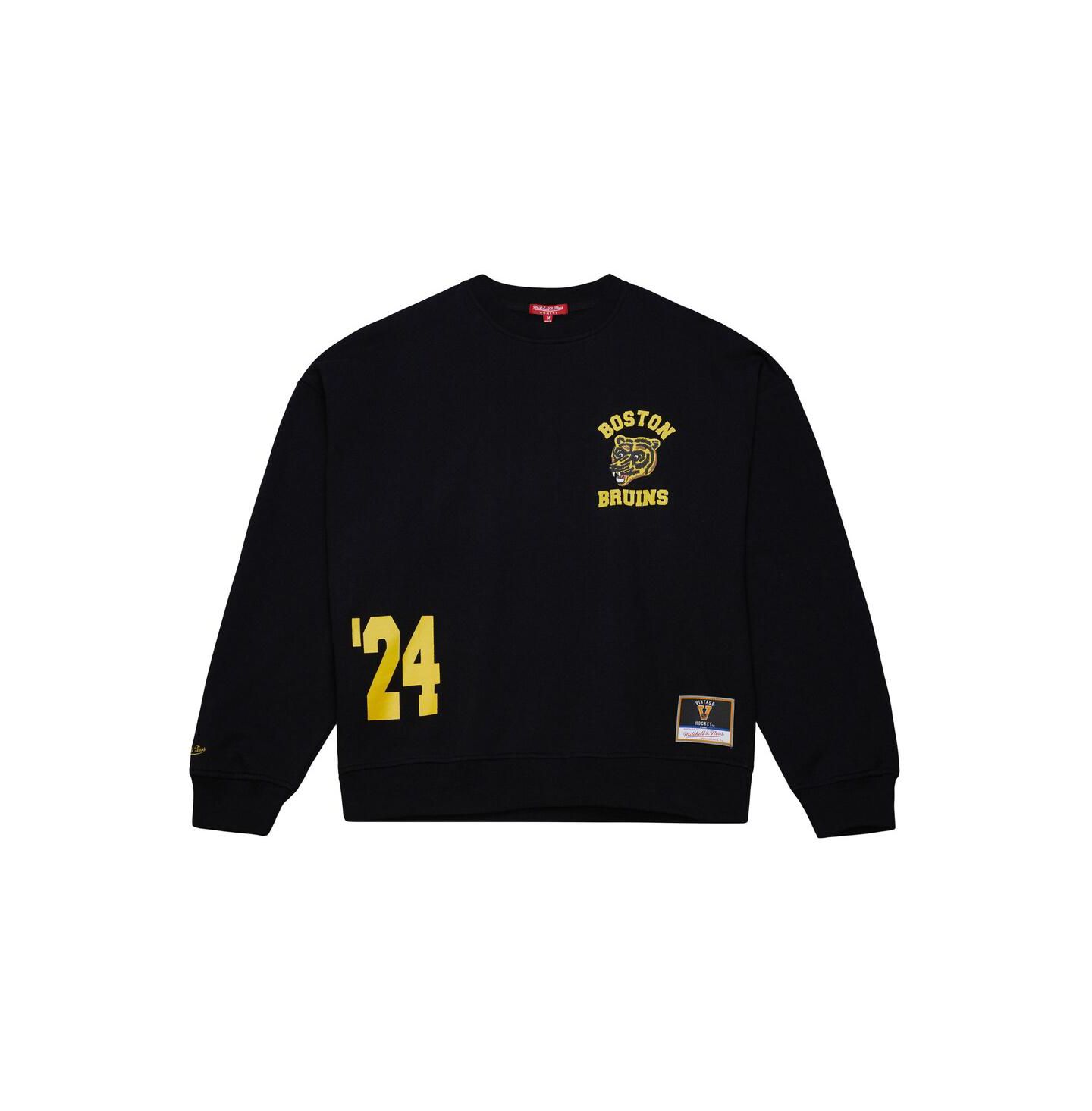 Женская толстовка Mitchell & Ness Black Boston Bruins Vintage Crewneck — фото 1