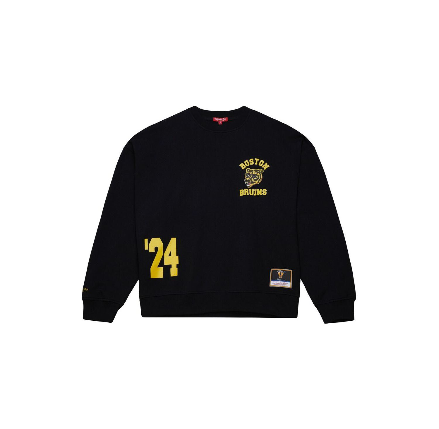 Women's Black Boston Bruins Vintage Crewneck Sweatshirt