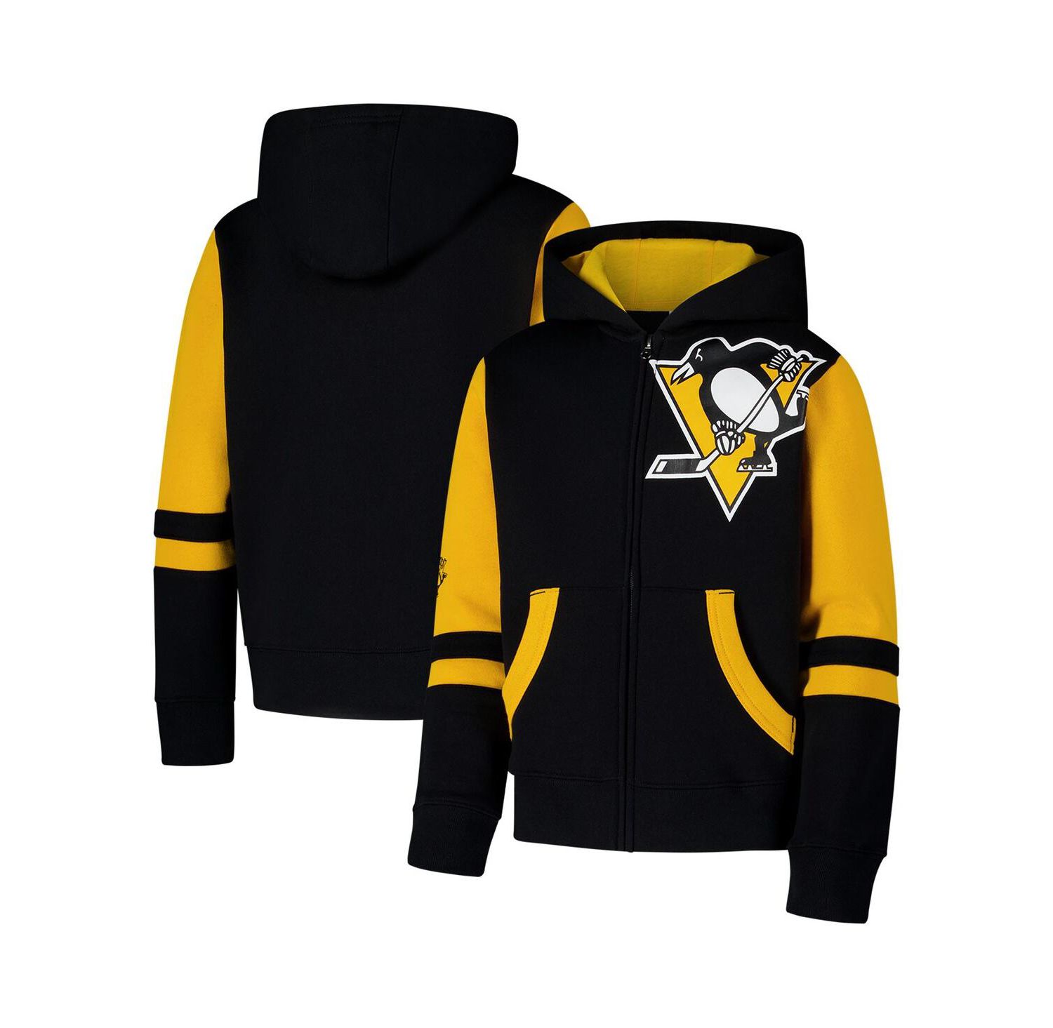 Big Boys and Girls Black Pittsburgh Penguins Face Off Full-Zip Hoodie